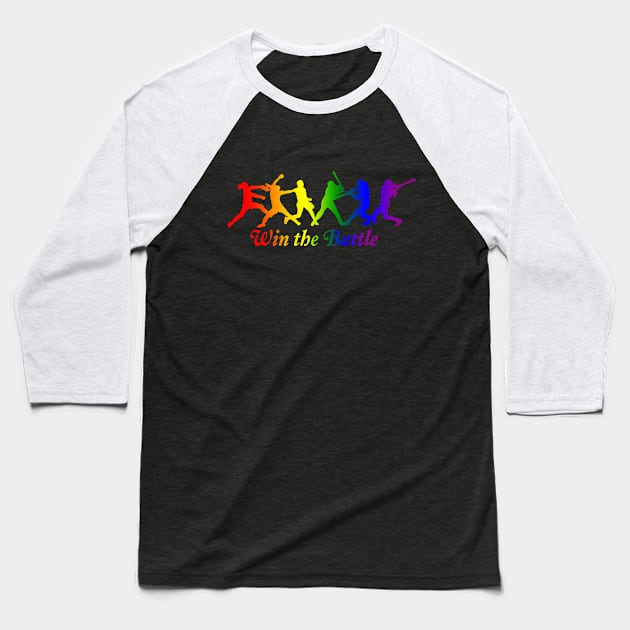 Win the Battle Fastpitch Softball PrideLGBTQ Equality Baseball T-Shirt by TeeCreations